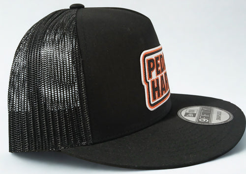 PEDAL HARD Prime Snapback hat side profile black structured snapback hat for BMX MTB and cycling street riders